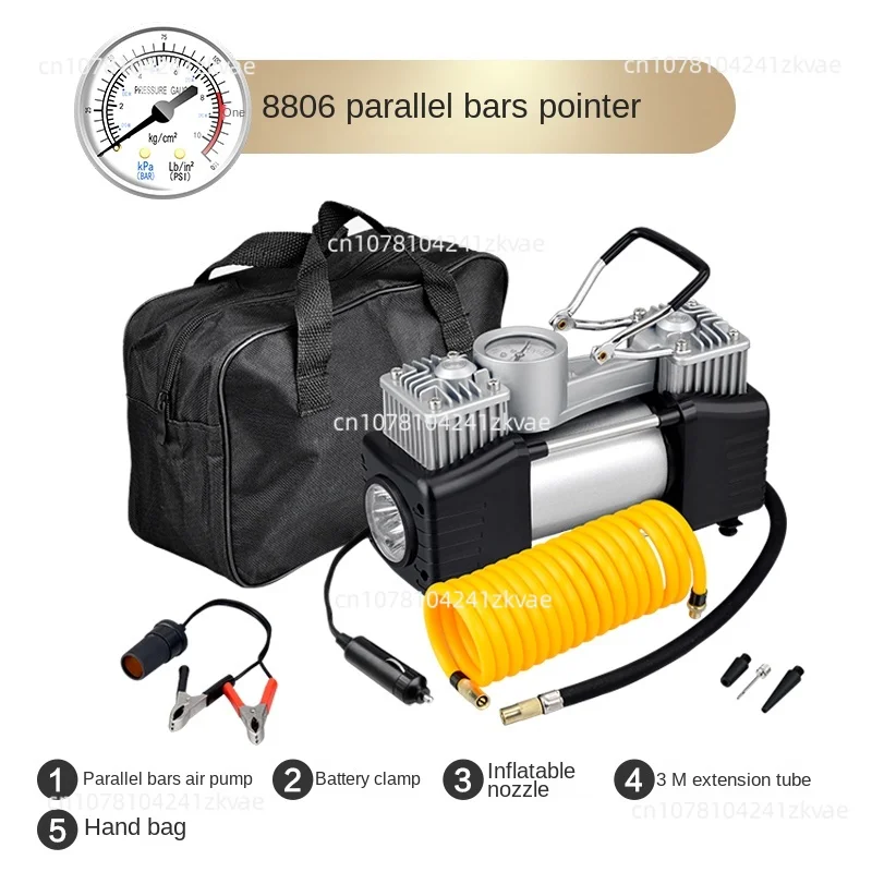 150PSI Air Compressor Car Tire Inflator 12V Portable Pressure Pump Dual Cylinder Pressure Pump Tool Sets with Pure Copper Motor