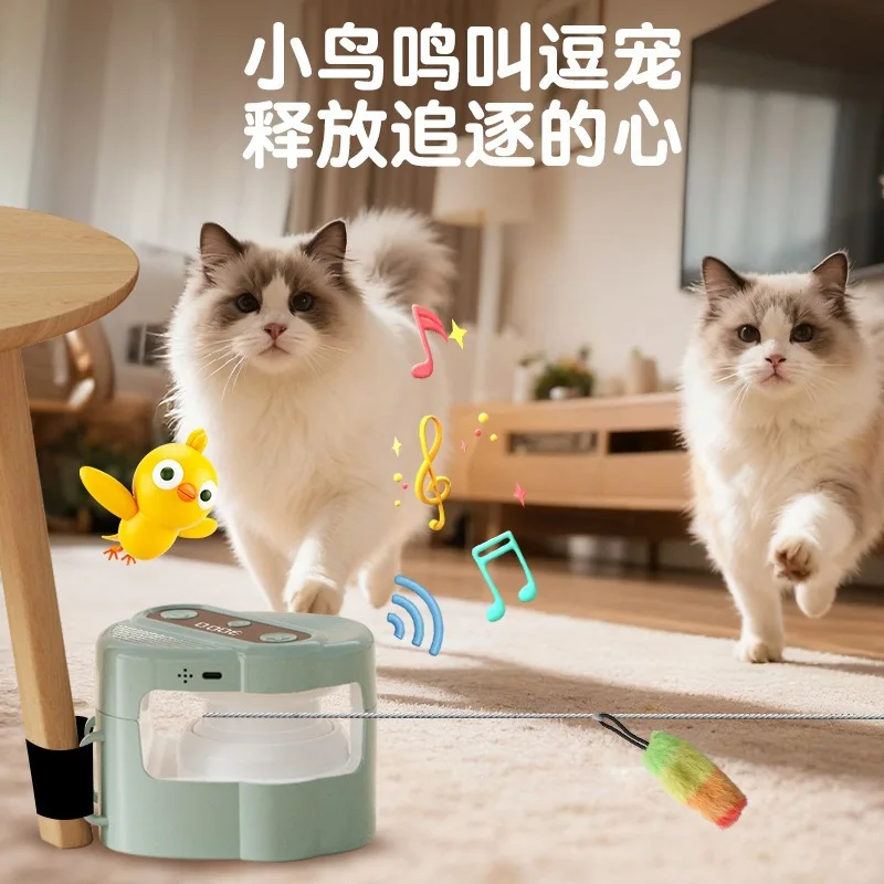 Smart Remote Control Cat Toy Interactive Sounding Bird Teaser Automatic Chasing Toy For Indoor Cats Dogs