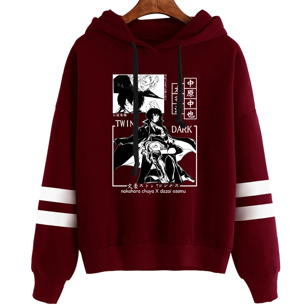 Bungo Stray Dogs Anime Bluza z kapturem Unisex Bluza bez kieszeni Bluza męska Bluza damska Harajuku Streetwear Japońska Manga Odzież