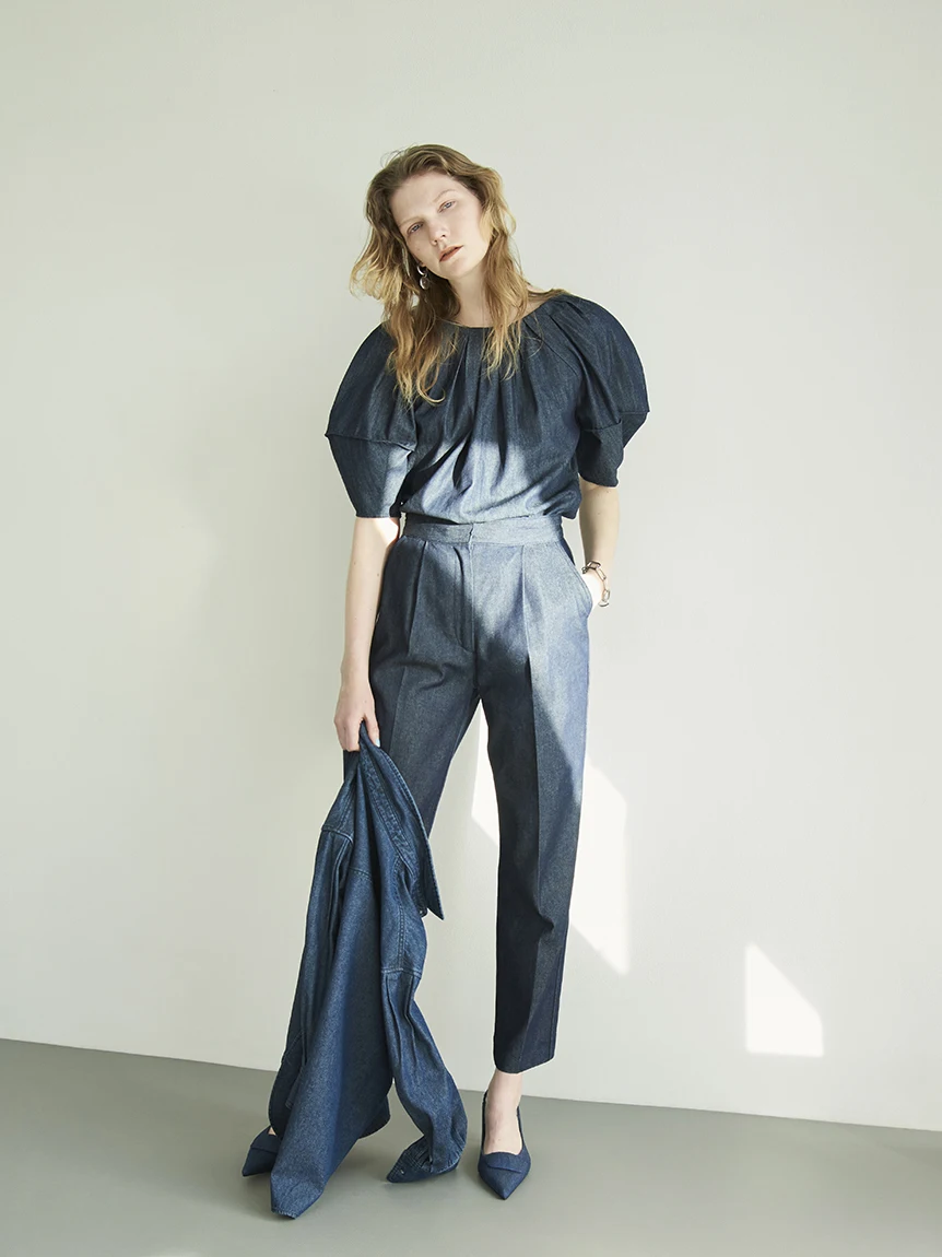 

Новинка Весна 2024: Женские джинсы из чистого хлопка с высокой талией, прямые, облегающие, моделирующие фигуру