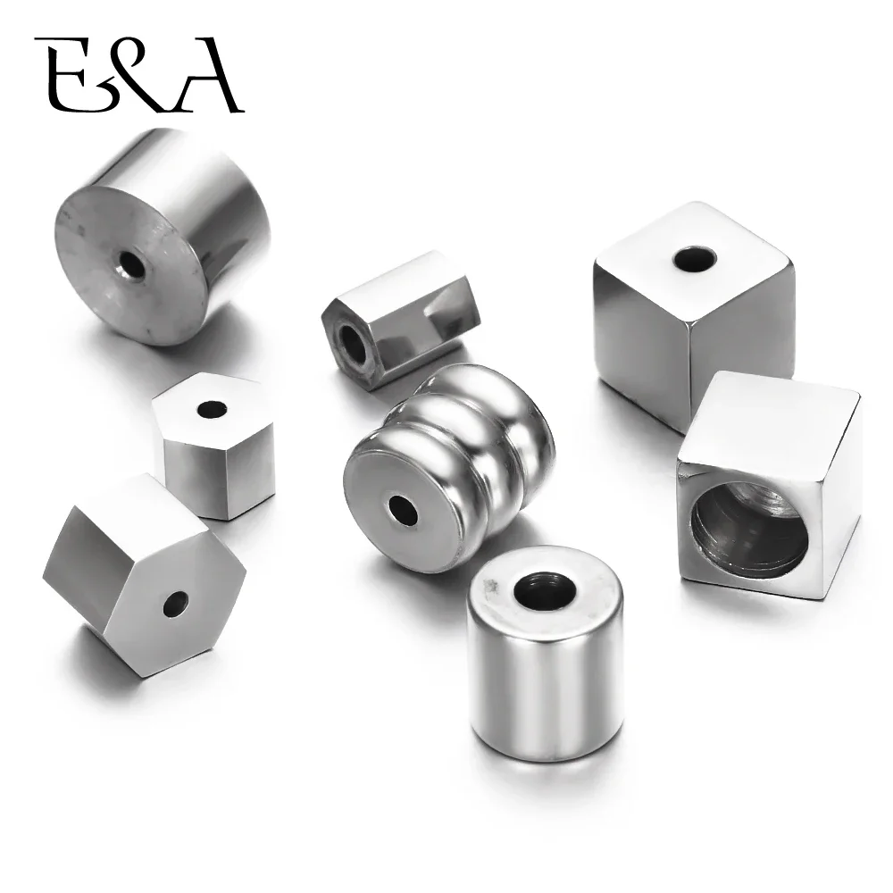 316L Stainless Steel Small Hole Beads Metal Slider Charm Spacer Beads For Jewelry Making Beaded Bracelet DIY Accessories