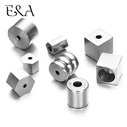 316L Stainless Steel Small Hole Beads Metal Slider Charm Spacer Beads For Jewelry Making Beaded Bracelet DIY Accessories