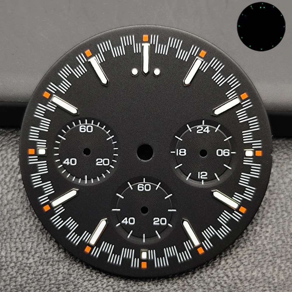 Luminous Quartz Watch Dial para VK63, Verde, Movimento