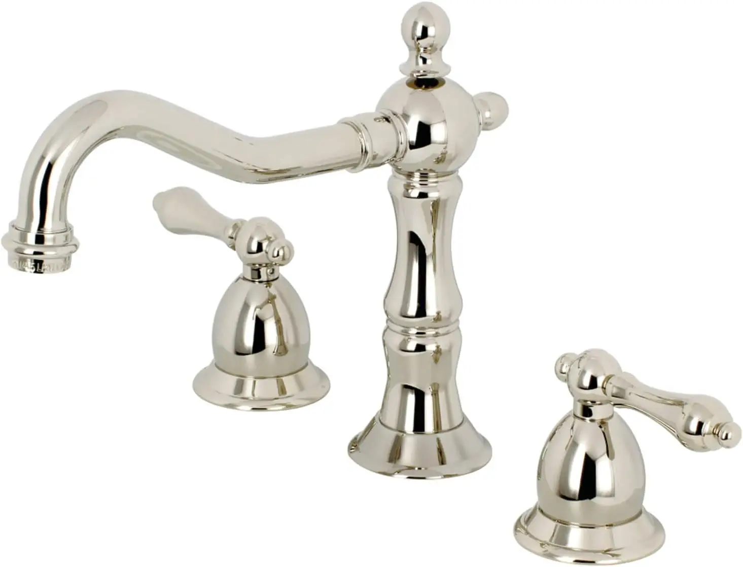 Heritage Widespread Bathroom Faucet, Polished Nickel, 7.56 x 7.44 x 2.44