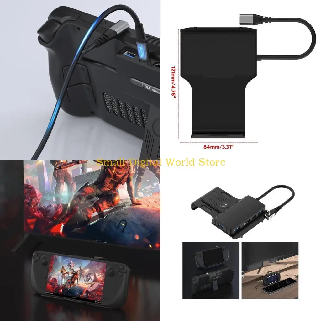 

77UB 4K@60Hz Desktop Portable 5-in-1 USB C For SteamDeck Stand Base Docking Station