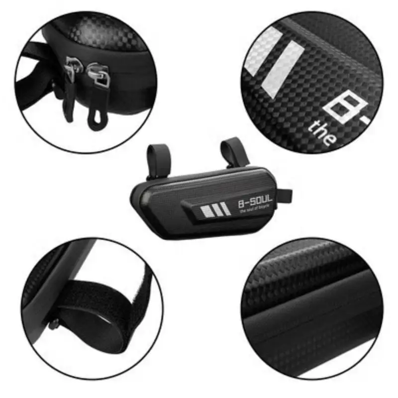 Waterproof Hard Shell Motorcycle Hanging Bag Carbon Fiber Texture Zipper Closure Anti-scratch for Daily Motorbike Use