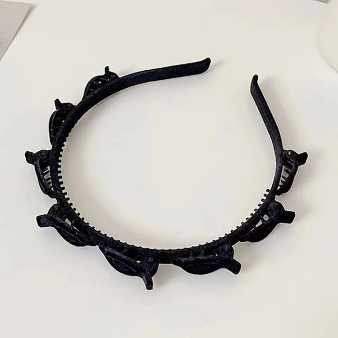 1/2/3 Set Ladies Flocking Braided Headband Simple Broken Hairpin Headband Fashionable Girls Face Washing Headband