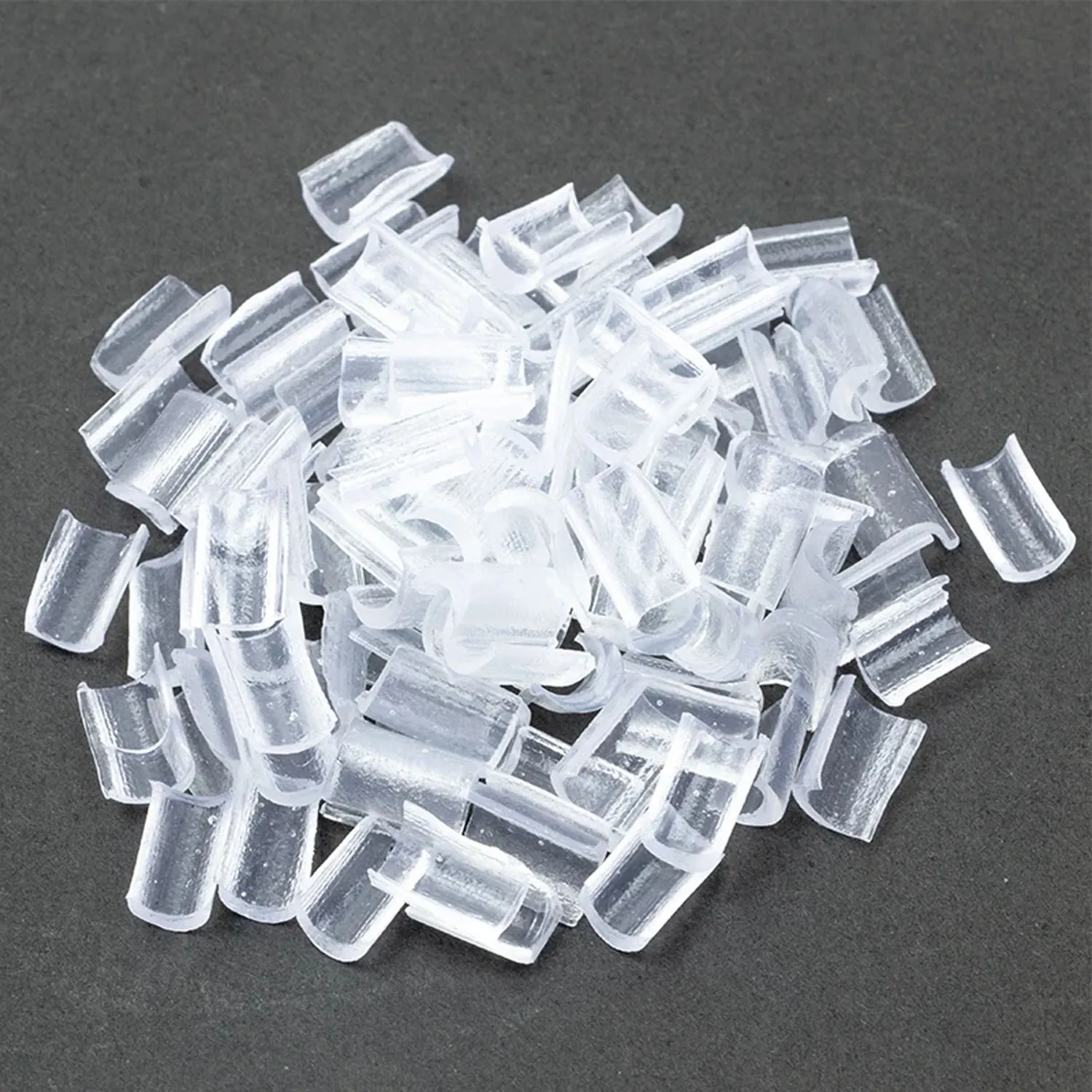 100/200/500 piezas de pegamento para uñas, punta de queratina para extensión de cabello, adhesivo fuerte/Color transparente