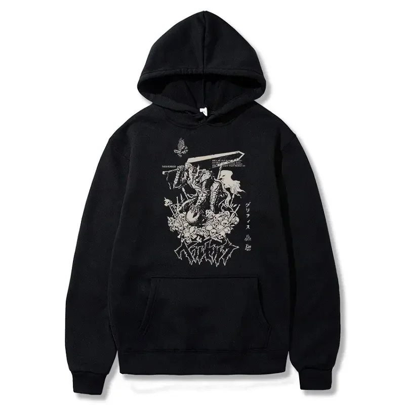 Anime berserk hoodies men Japanese Harajuku fashion new hoodie sweatshirts unisex black long sleeve funny graphic pullovers