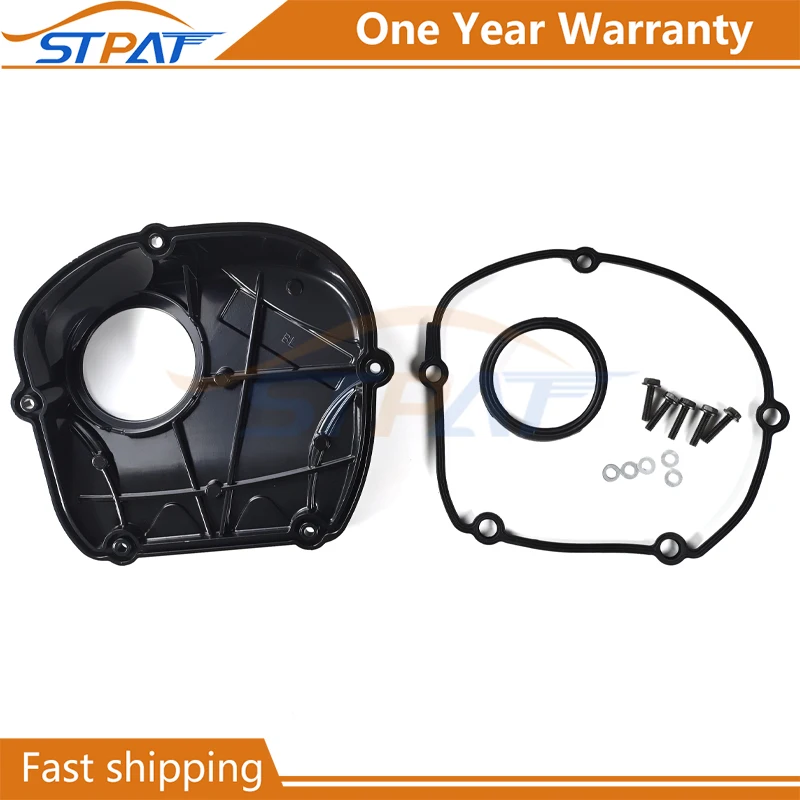 STPAT Aluminum/Plastics Engine Upper Timing Chain Cover w/ Gasket for VW Jetta Golf GTI CC Audi A3 A4 A6 06H103269H 06H103269C