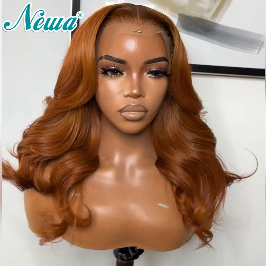 

Newa Hair HD Lace Wig Ginger Color 13x6 HD Lace Frontal Wig Pre Plucked Body Wave Human Hair Wig Glueless HD Lace Closure Wigs
