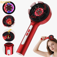 Electric Scalp Massage Comb 5 Levels Adjustable Anti Hair Loss Massage Comb LCD Display Red Blue Light Therapy Scalp Massage