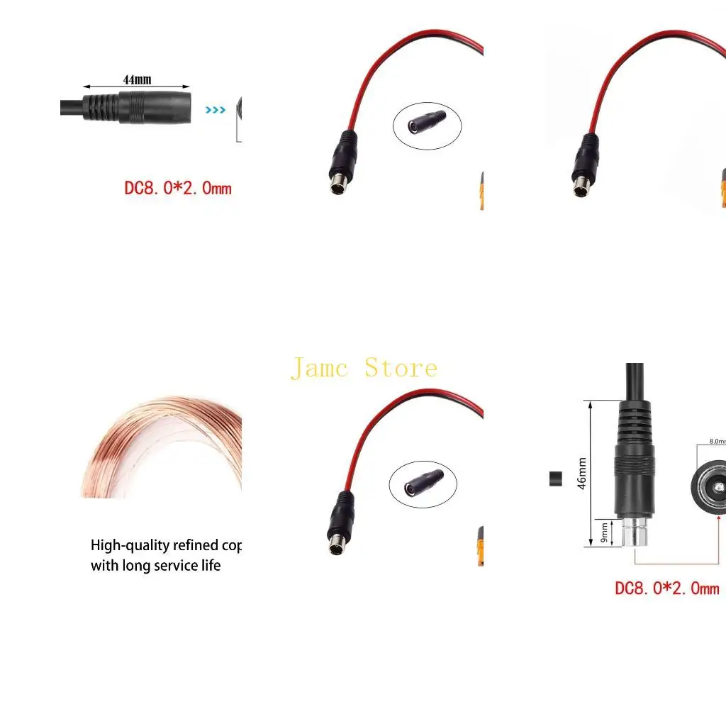 LX0B Flexible XT60I Female To 8.0x2.0mm Charging Join Cable For Sun Electricity assemblies And Outdoor Use