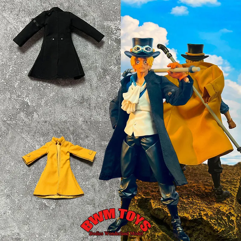 (No Figure) 1/12 Scale Male Soldier Anime ONE PIECE Sabo Stand Up Collar Slim Windproof Jacket For 6inch SHF Action Figure Doll