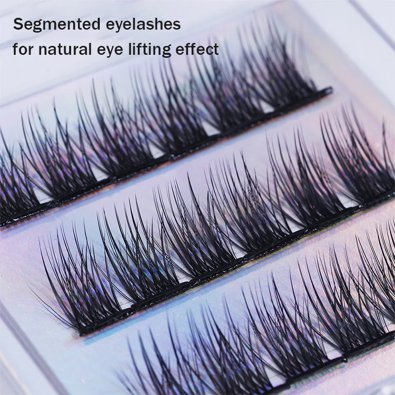 Press-On No Glue Needed Cluster Lashes Reusable DIY Individual Eyelash Extension Segmented Pre-adhesive Fake Mink Eyelashes