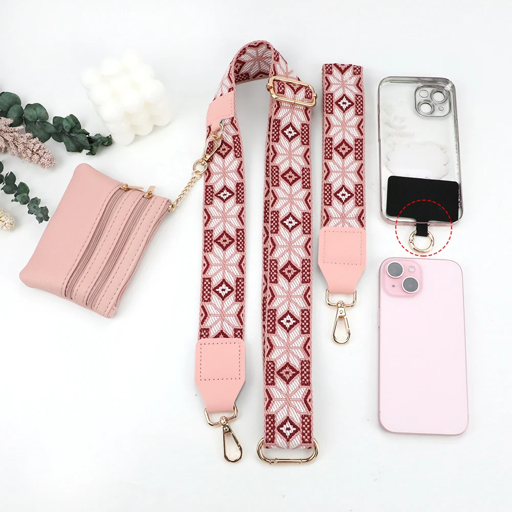 New Strong Universal Adjustable Crossbody Cell Phone Lanyard Anti-Lost Bag Straps With Mini Purse Detachable Hanging Neck Rope