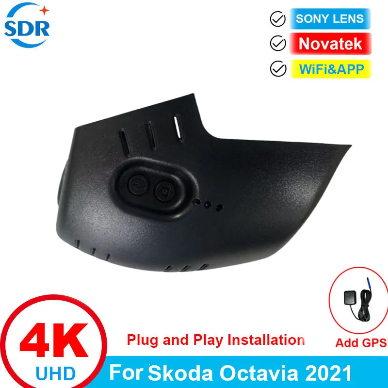 

4K Plug and Play Wifi Car DVR For Skoda Kamiq/ Octavia 4 NX Superb B8 2020 2021 Video Recorder OEM Dash Camera GPS&APP Watch