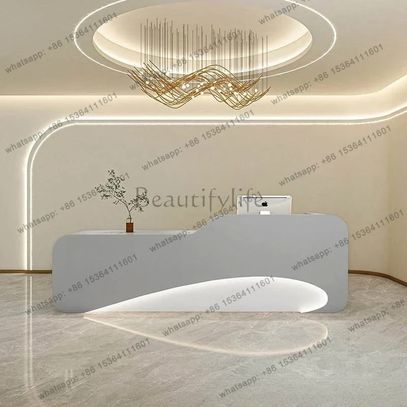 Best Sellers Luxury Minimalist Reception Desks Beauty Salon Bar Reception Desks Counter Durable Office Furniture Banco Reception