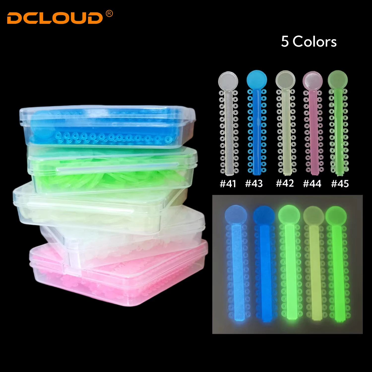 1BOX = 1040PCS / 40Sticks Zahnkieferorthopädische elastische Ligaturbindungen Leuchtgummibänder für Brackets Zahnspangen bunt zur Auswahl – Detail 1