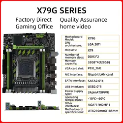 Super X79G V1.51 X79 Motherboard Kit LGA 2011 Support Xeon 2620V2 CPU Processor DDR3 16GB RAM Memory Desktop Board