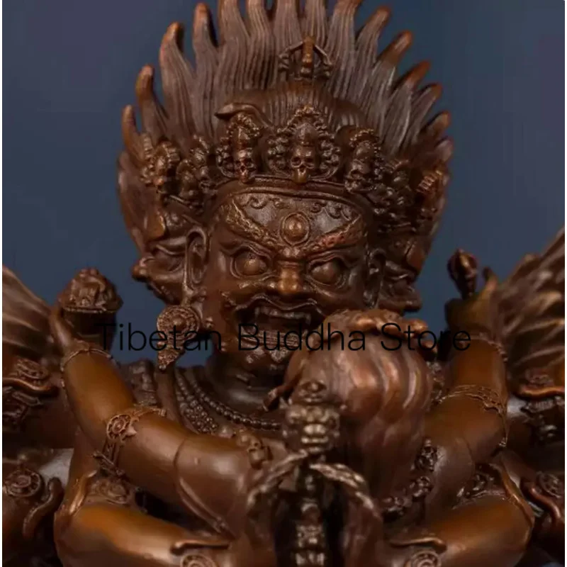 15cm copper statue of Puba Vajra Buddha ornament Tibetan pure copper Puba three sided Vajra protector