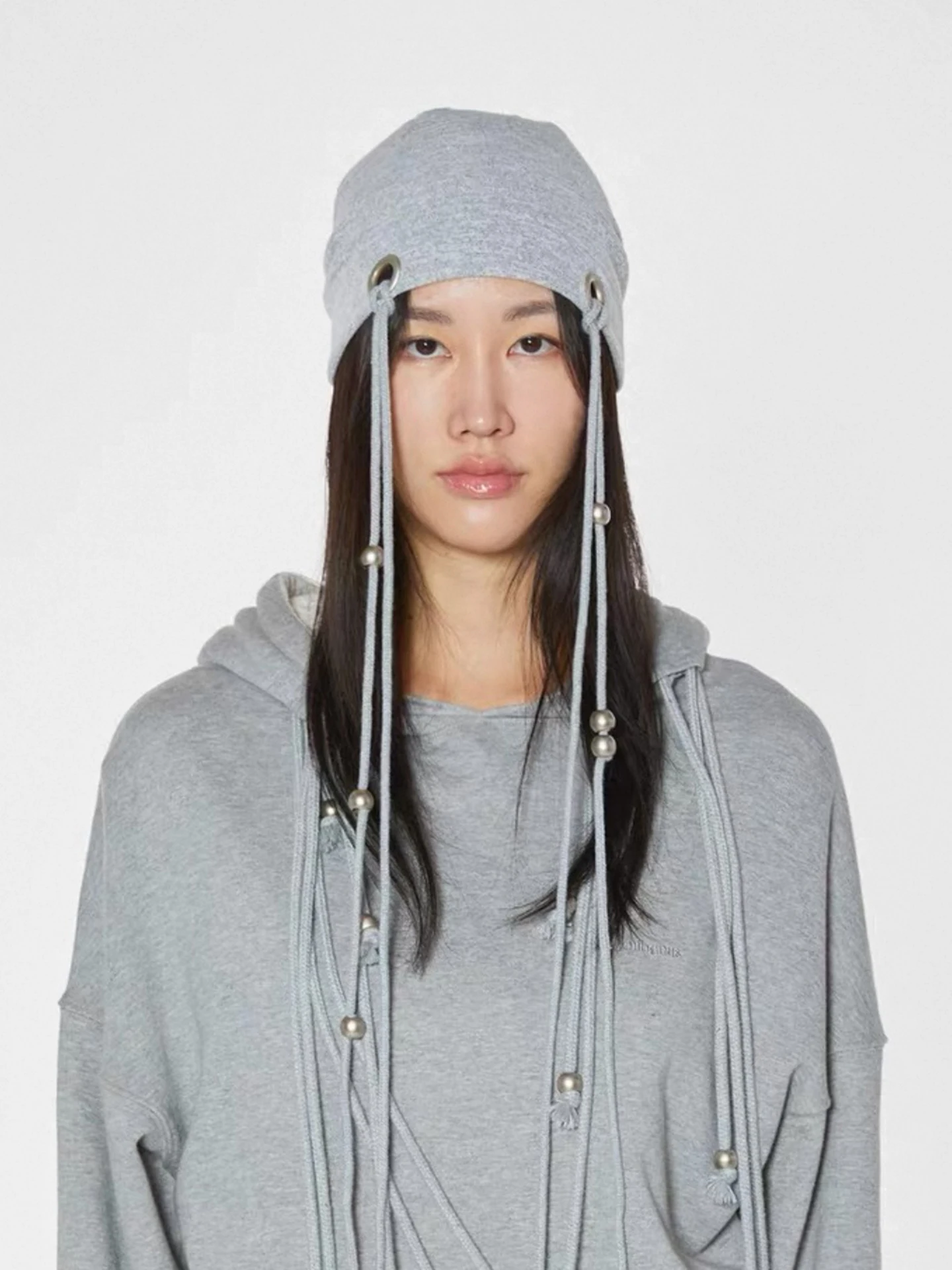 Classic round Rivet Cold Hat Y2K Retro Personalized Spicy Brother Cool Sister Neutral Yarn Pile Cap Korean Style Casual Knitt...