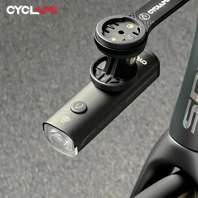 CYCLAMI AI-1200 Lampka Rowerowa Przednia MTB Szosowa AI 1200 Lumenów Lampka Przednia do Jazdy Nocnej Przenośna Latarka Czarna Lampka Tylna