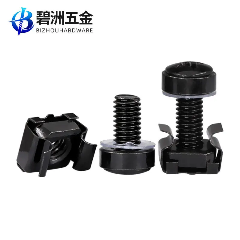

50Sets Stainless Steel Server Rack Screws Cage Nuts Mounting Screws for Network Switches Server Cabinets Reliable Insert Nuts