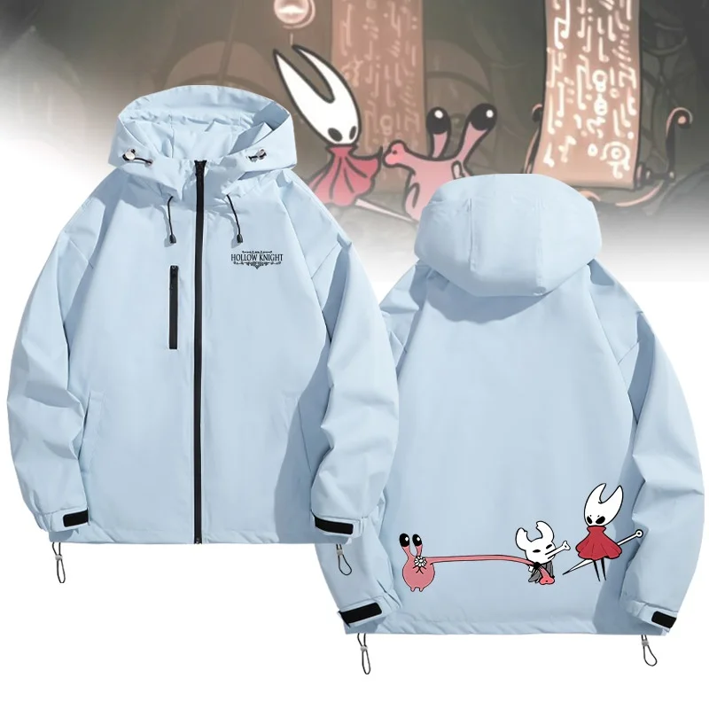 

Hollow Knight Game Jaet Men's Women's Casual Loose Fit Polyester Coat with Hood Small Knight Theme Outerwear