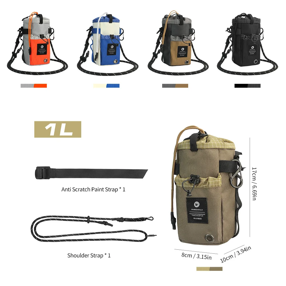 AliExpress Rhinowalk Bike Water Bottle Bag 1L Insulated Bike Bottle Holder Quick Open Shoulder Crossbody Cycling Bottle Pouch Accessories