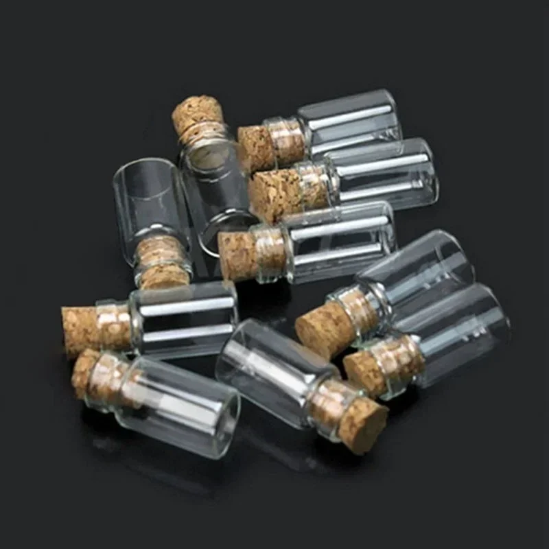 New Practical 10Pcs Lot Transparent Mini Empty Glass Cork Wishing Bottle Pendant Handmade DIY Craft Ornament Accessories