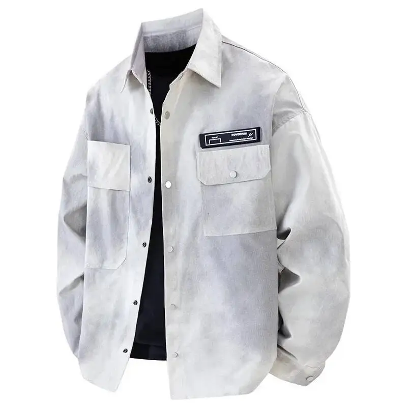 New 2025 Men's Shirt Loose Long Sleeve Stylish Hong Kong Style Spring Autumn Jacket Thin Material Comfortable For Summer