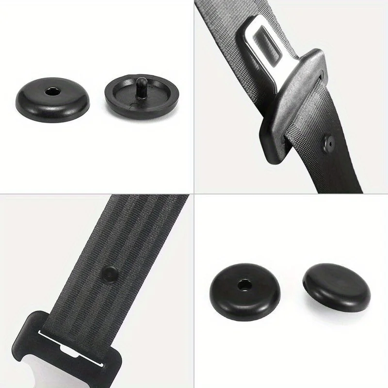 10pcs/set Car Seat Belt Anti-Slip Buttons Universal Black Plastic Seat Belt Limit Clips Decorative Buckles Accessories