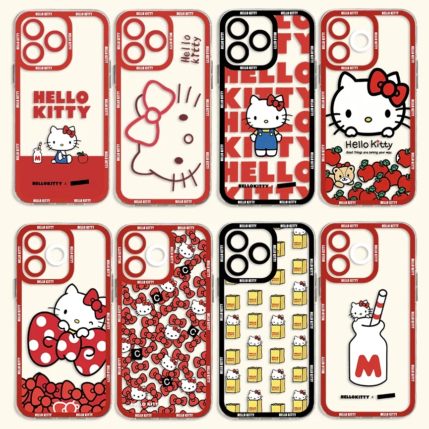 Sanrios Hello Kitty Hot Phone Case For Samsung A71 A53 A50 A52 A52S A72 A71 A22 A20S A20 A30 A11 4G 5G Transparent Cover