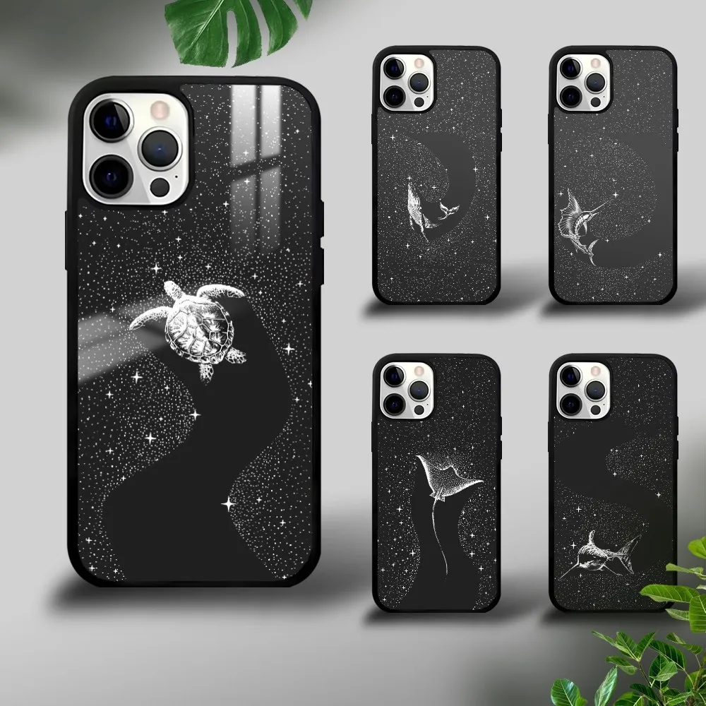 

Whale Shark Sea Turtle Phone Case For IPhone 16 15 14 13 12 11 Pro Xs Max Mini Plus Celulares Hard Funda