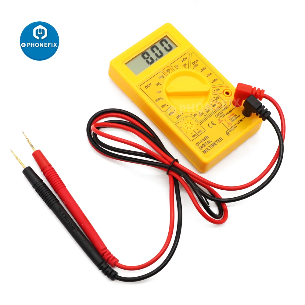 Mini Digital Display Multimeter 750/1000V High Safety Handheld Ohm Tester With Probe for Current DC Voltage AC Diode Check HFE