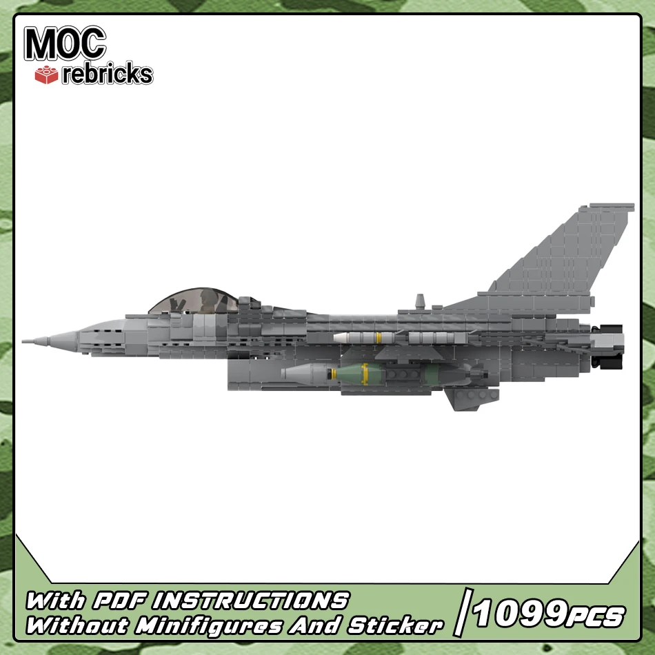 

MOC-95067 Military Arms Series F-16C Fighting Falcon Fighter Building Block Assembly Model Aircraft Brick Toy Children Gifts