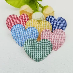 60Pcs Stripe Heart Padded Applique For Children's Headband Hair Clip Accessories, Shoes, Hats Decoration Patches