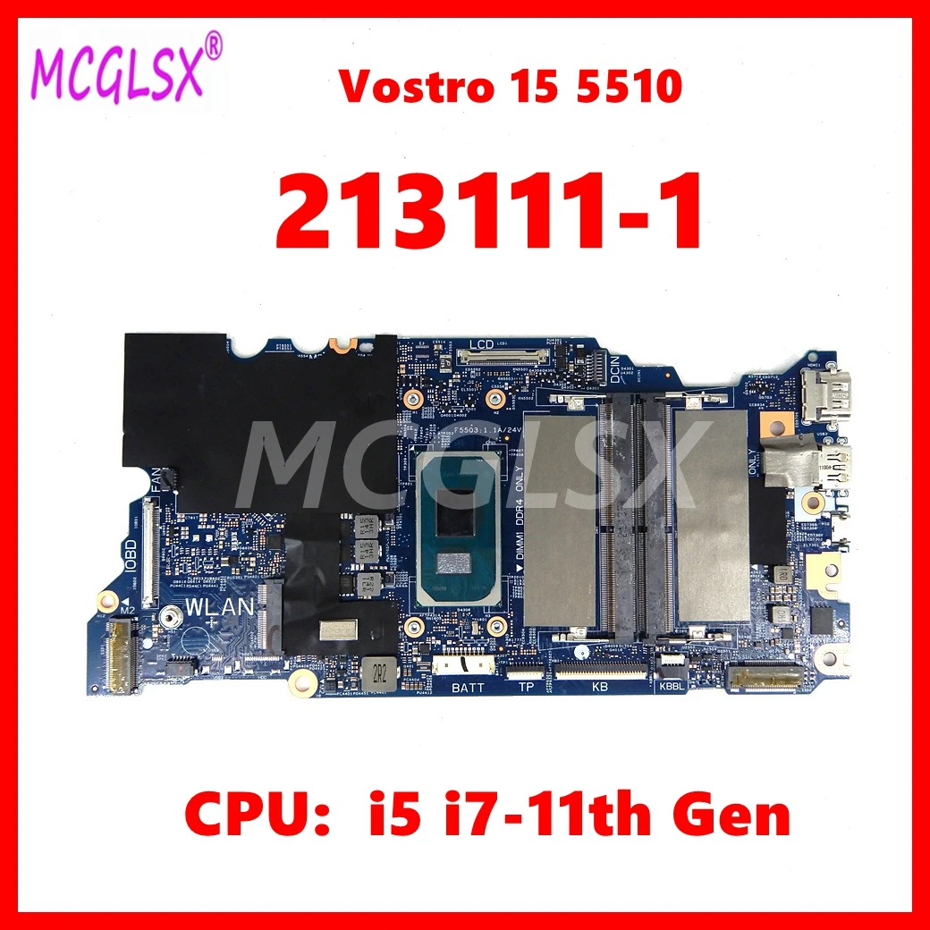 

213111-1 Notebook Mainboard For DELL Vostro 15 5510 Laptop Motherboard CN- 0HKVYH 0TRW25 0X1GRR With i5 i7-11th Gen CPU