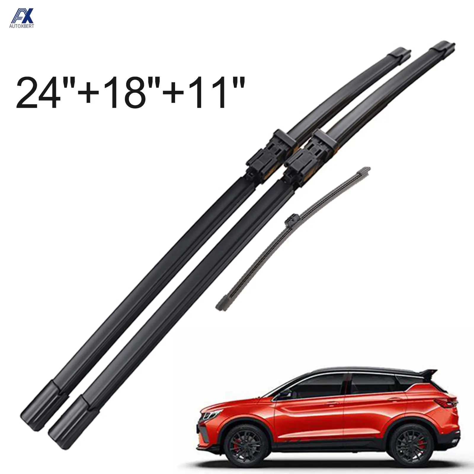 

24"18"11" Front Rear Windshield Wiper Blade Natural Refill Rain Brushes For Geely Coolray X50 2018 2019 2020 2021 2022 2023 2024