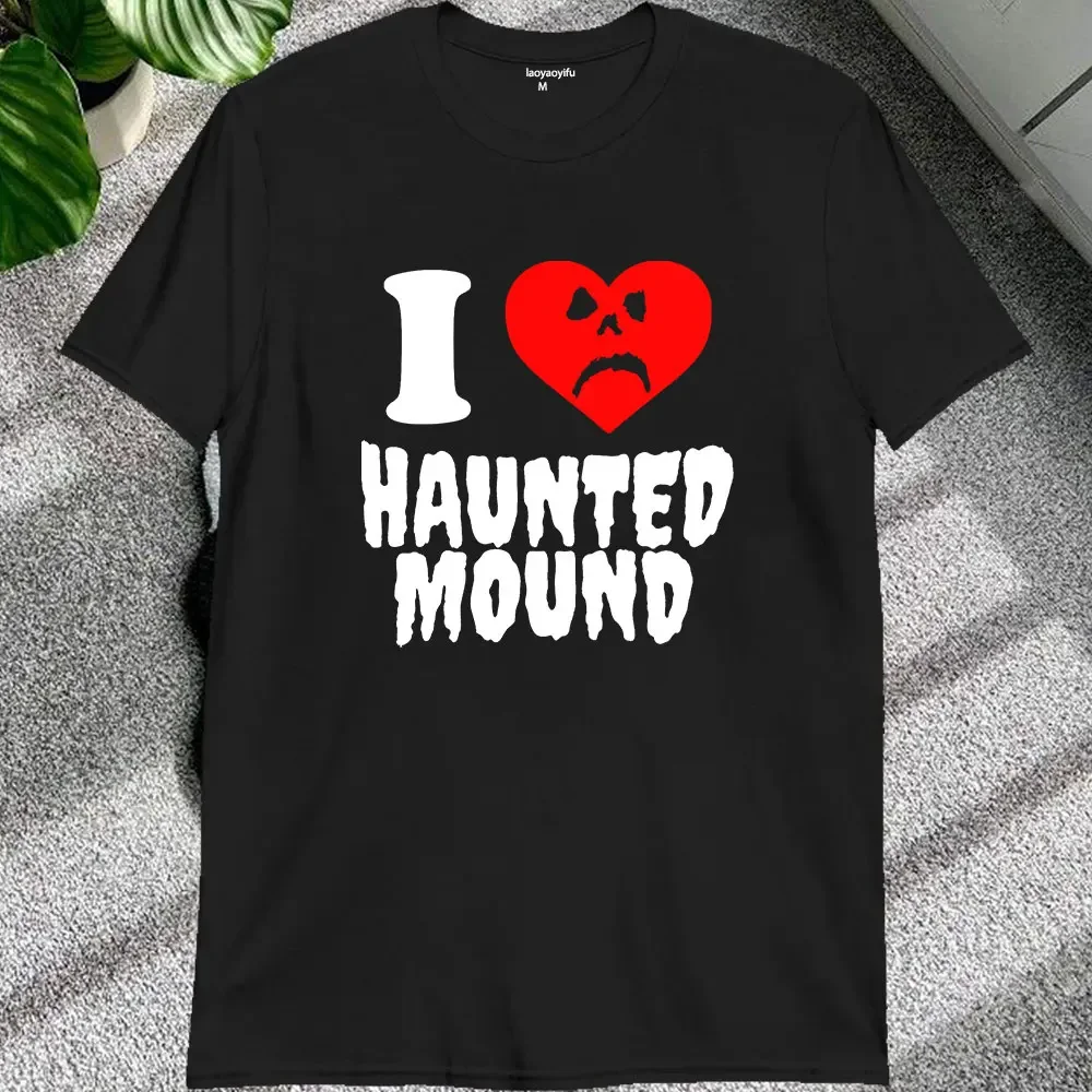 Funny Style Heart Shape Sematary I Love Haunted Mound Man T Shirt Popular Trend Short Sleeve Tshirt O-neck Creative Lady Tshirts