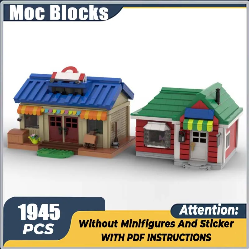 

MOC Blocks Ultimate Collection Модульная модель дома Мини-кирпичи Экспертные игрушки Вид на улицу Архитектурные строительные блоки Детские подарки