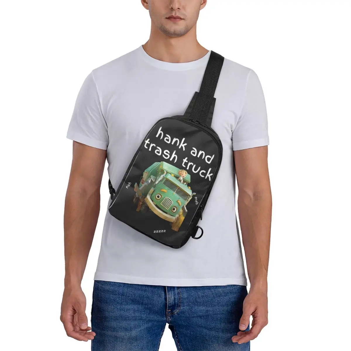 

Trash Truck Chest Bag Crossbody Backpack Sling Shoulder Bag For Men Traveling Hiking Daypack