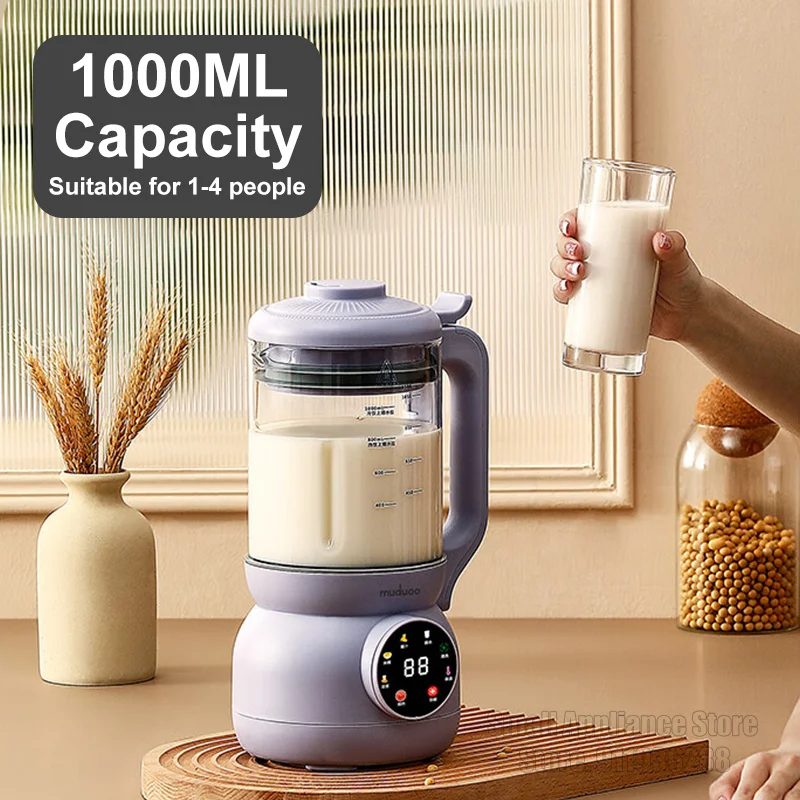 Portable Soymilk Maker Mini Food Blender 1000ML Mixer Multifunctional 220V Home Kitchen Appliances For Dormitory Office 220V