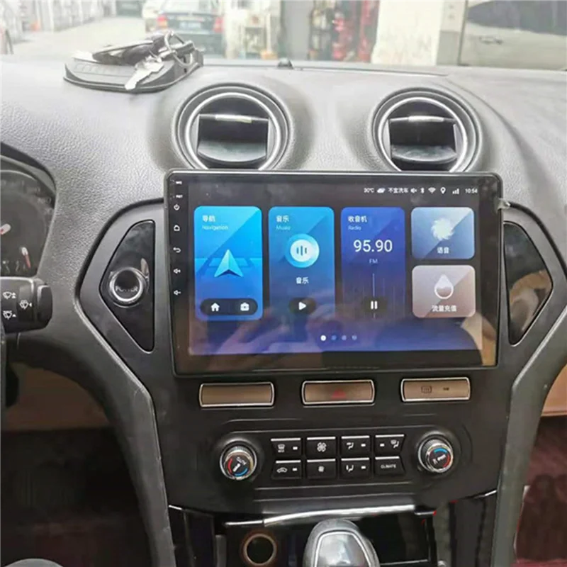 إطار وسائط متعددة متين للسيارة 10 بوصة - 10.2 بوصة ملحقات السيارة باللون الأسود لسيارة Ford Mondeo IV 2007-2010