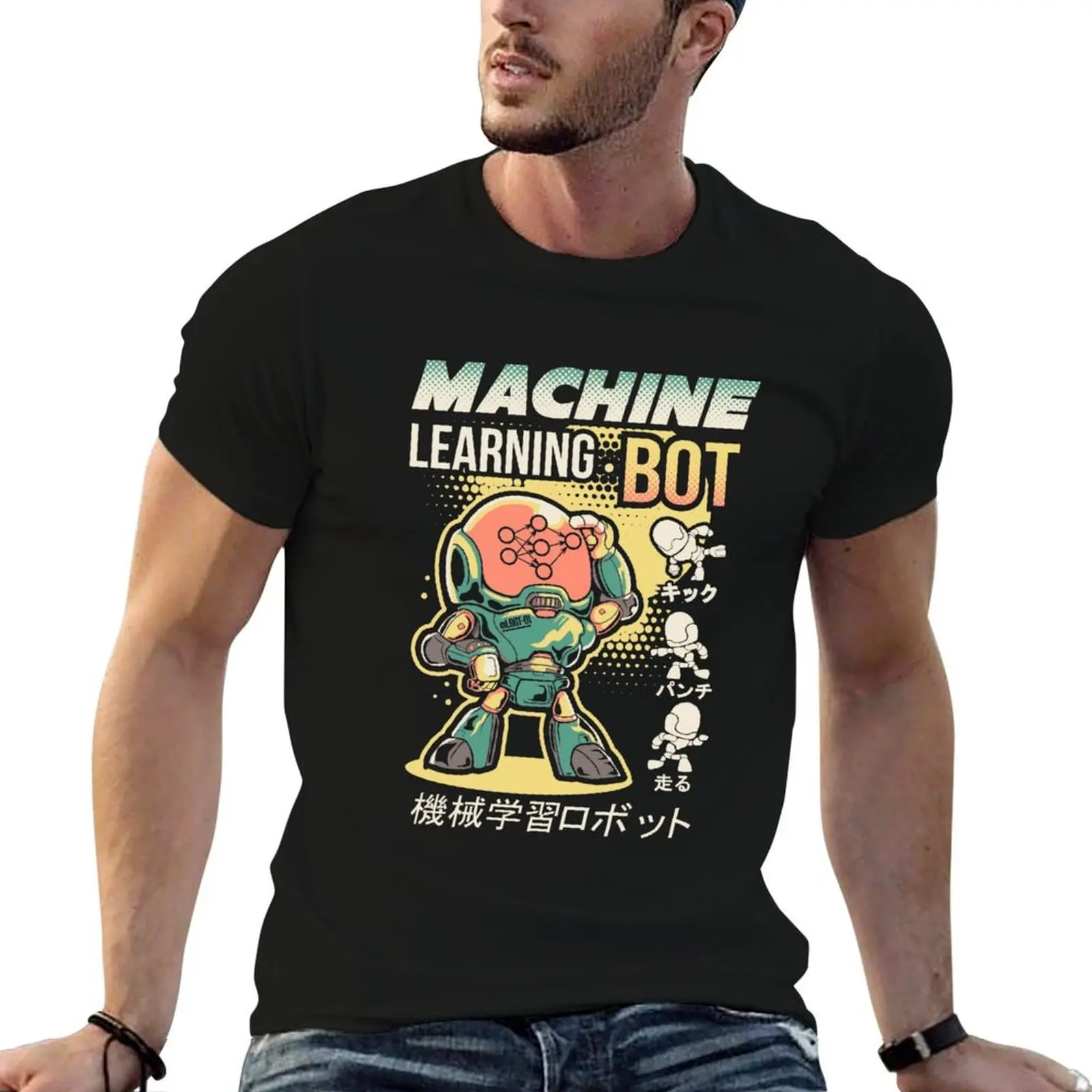 Machine Learning Bot T-Shirt Anti-Fade Casual Tee Shirt