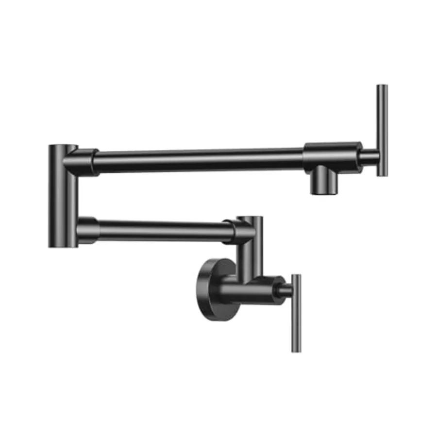 

Pot Filler Pot Filler Faucet Wall Mount Metal Folding Stretchable with Double Joint Swing Arm Single Hole Two Handles Kitchen R