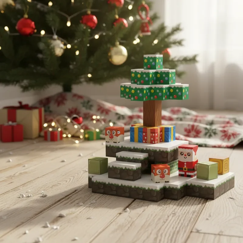 Build Your Own Christmas Decor Magnetic Blocks 54PCS STEM Creative Toys Santa Claus Gift Set