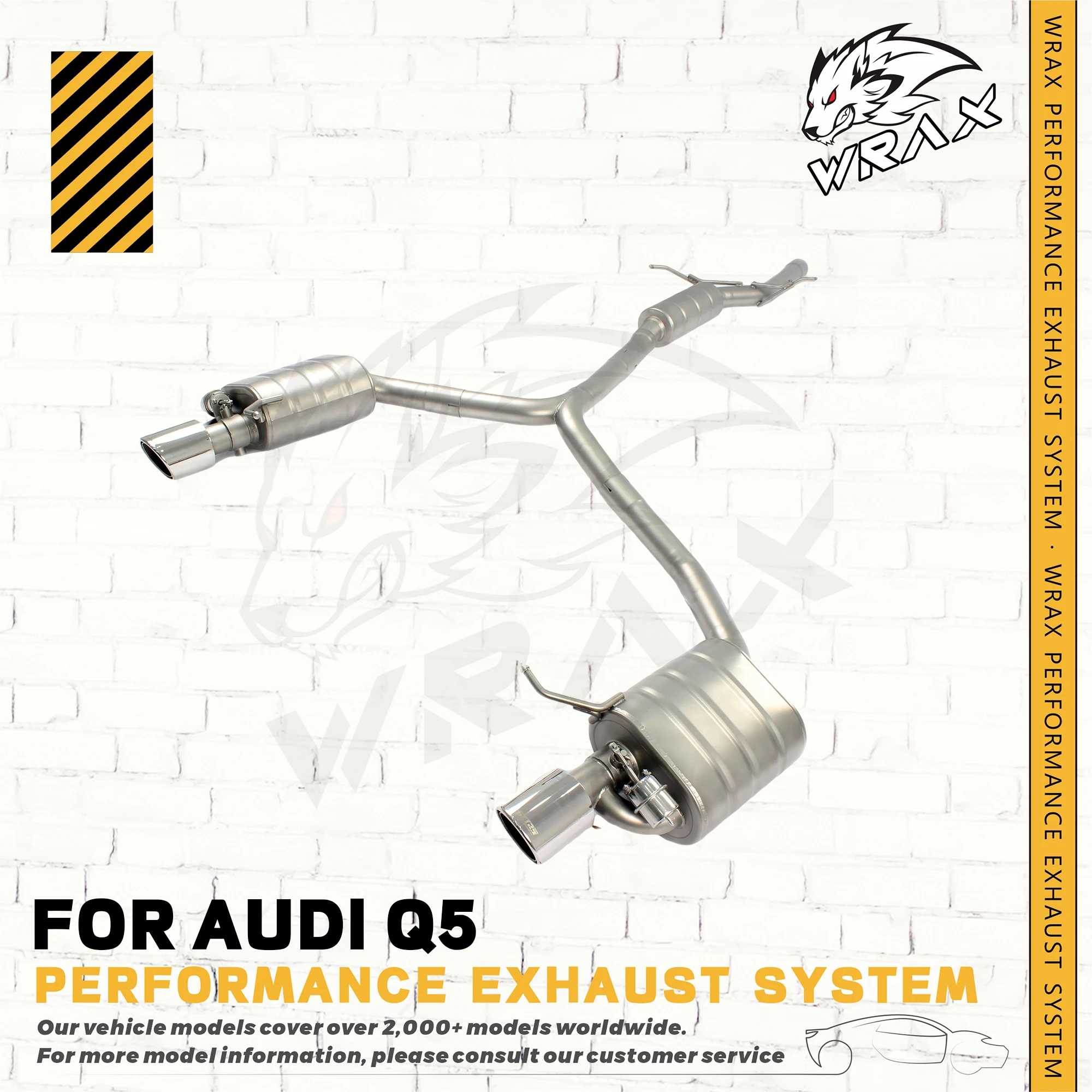 

WRAX SS304(for AUDI Q5 with Valve Control Exhaust System) Auto Accessories Direct Fit Replacement Catback Exhaust Pipe