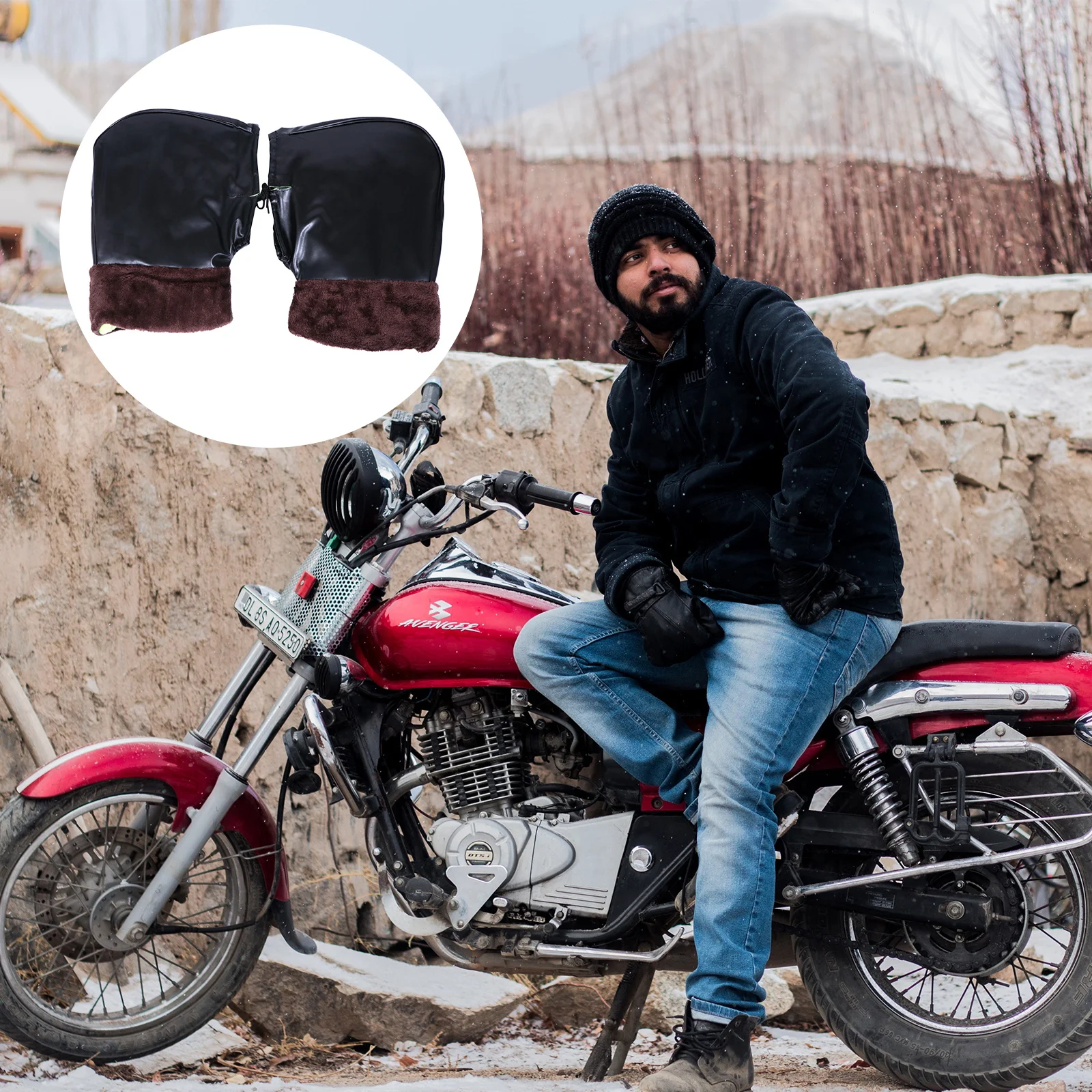 

Handlebar Gloves for Motorbike Hands Protective Riding Accessory Snowmobile Windproof Warm Cover Outdoor Cycling